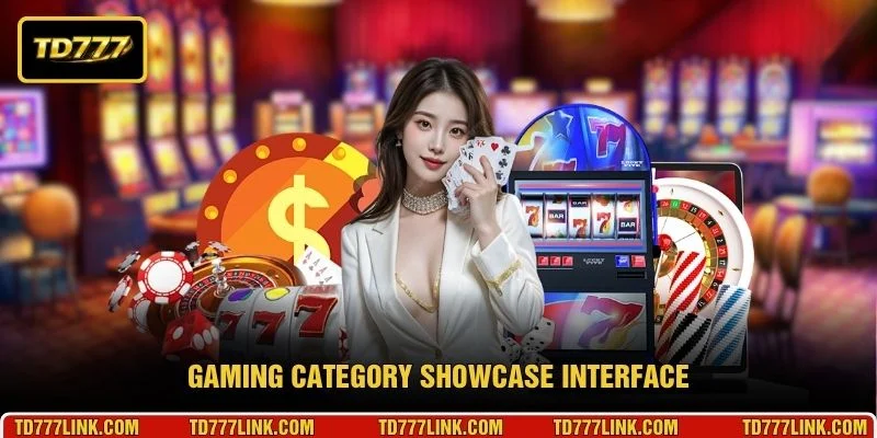 Gaming category showcase interface