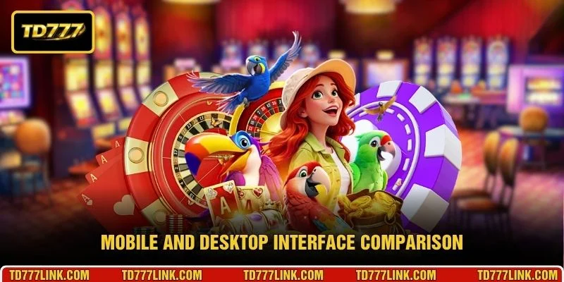 Mobile and desktop interface comparison